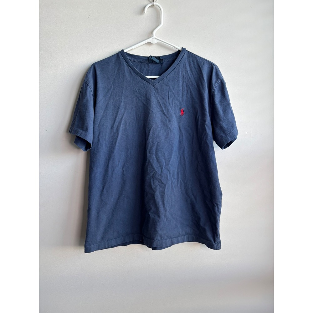 Polo Ralph Lauren Navy Blue V-Neck T-Shirt Mens Size M